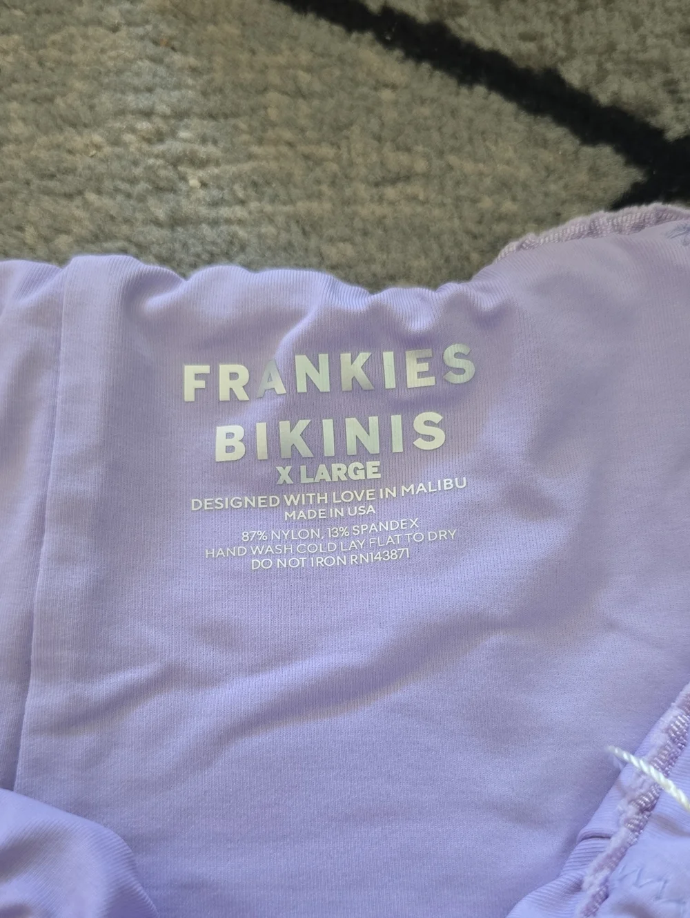 Frankie's Bikinis Multicolor Striped Ruched Top & Lavender Bikini Bottom
